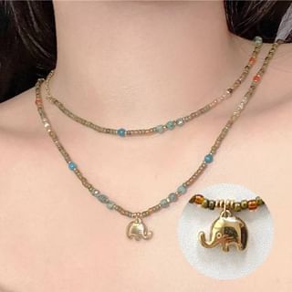 Necklace Elephant Beaded /