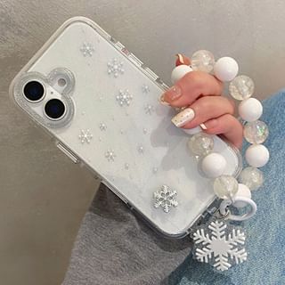 / Snowflake Decoration Adhesive Case Phone Strap Set