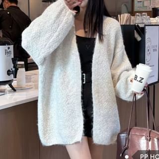 Plain V-Neck Cardigan