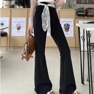 High Bootcut Waist Plain Pants