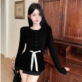 Sleeveless Scoop Neck Knit Top & Cropped Cardigan Set