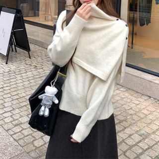 Long-Sleeve Knit Top & Cape & Maxi Skirt Set