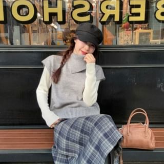 Turtleneck Cap-Sleeve Knit Top or Long-Sleeve Tee