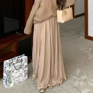 Cable Knit Sweater & Maxi A-Line Skirt Set