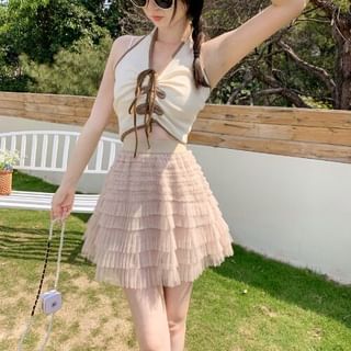 Mid Rise Mini Tiered Skirt