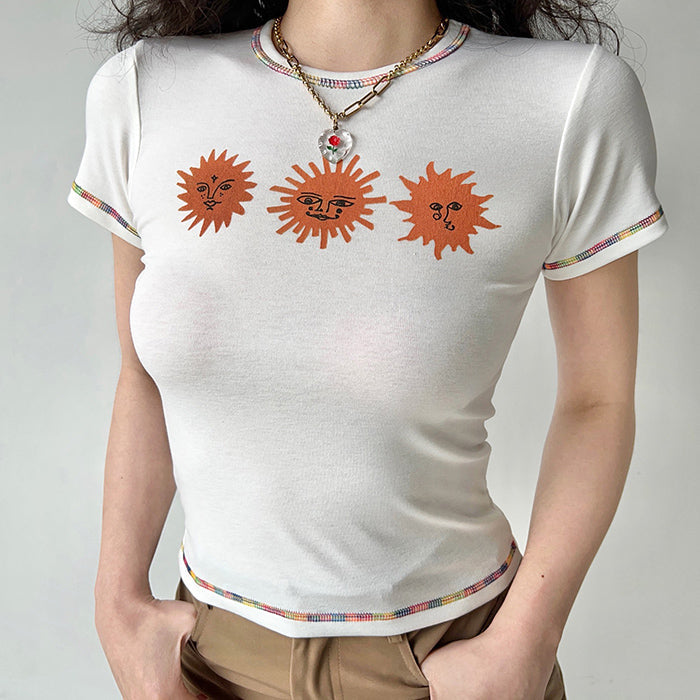 Three Cool Sun White T-Shirt