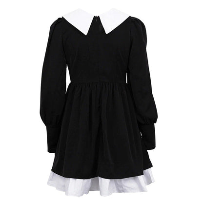 Charming Mini Black Collar Dress