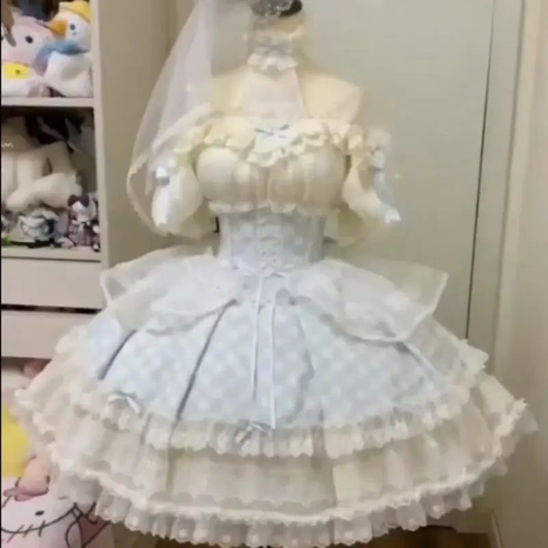 Kawaii Aesthetic Y2K Cute Fairy Lolita Angle Dress Set MK Kawaii Store