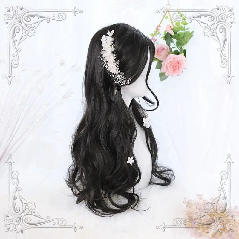 Lolita Black Mid Length Curly Wig MK15737
