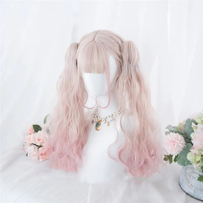 Lolita Cherry Pink Double Ponytail Wig MK15658