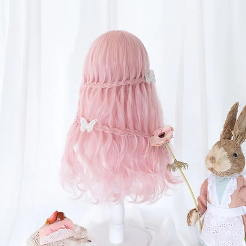 Lolita Cherry Pink Long Curly Wig MK15475