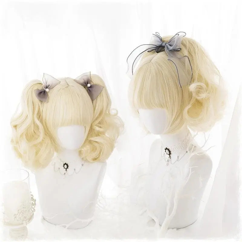 Lolita Cream Yellow Ponytail Wig MK15723