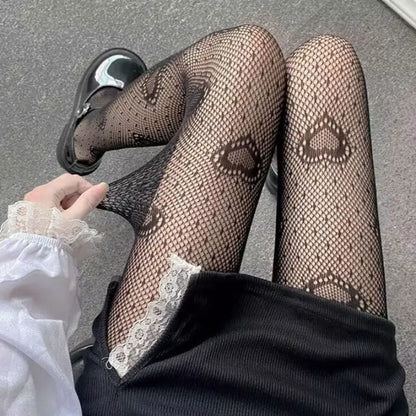 Kawaii Aesthetic Y2K Cute Fairy Love Fishnet Socks MK Kawaii Store