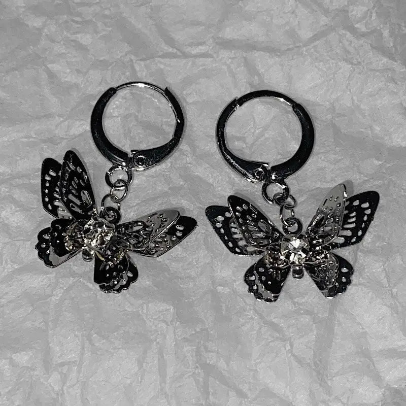 Kawaii Aesthetic Y2K Cute Fairy Metal Butterfly Earrings ON1431 spreepickyshop
