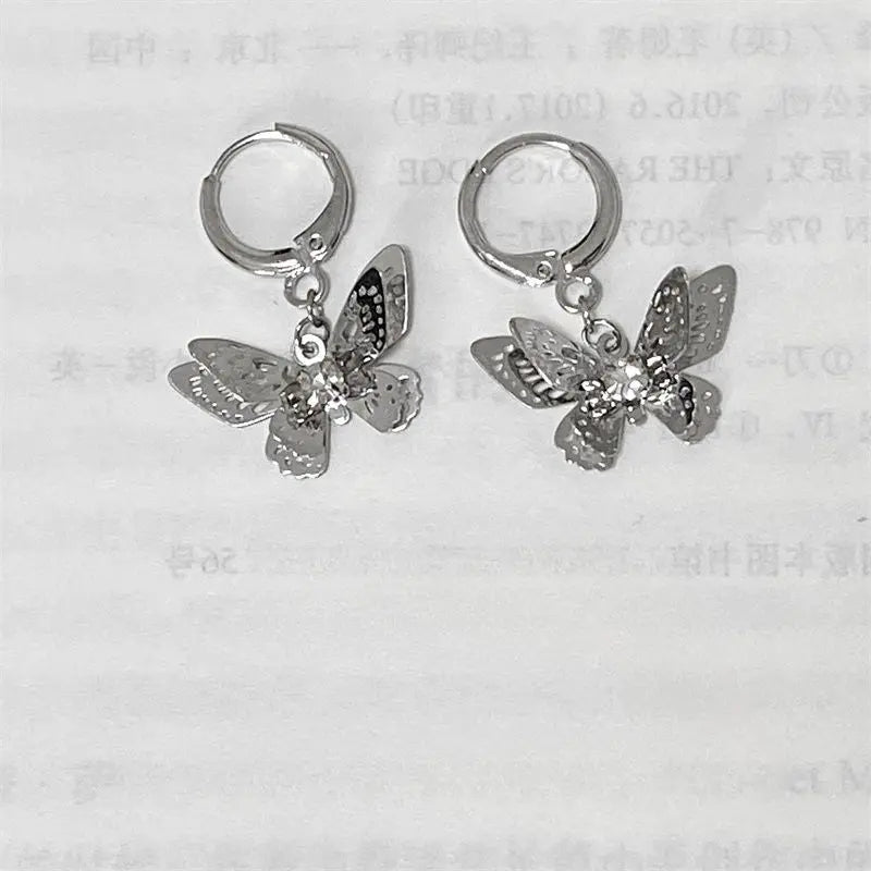 Kawaii Aesthetic Y2K Cute Fairy Metal Butterfly Earrings ON1431 spreepickyshop