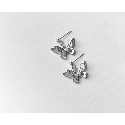 Kawaii Aesthetic Y2K Cute Fairy Metal Butterfly Earrings ON1431 spreepickyshop