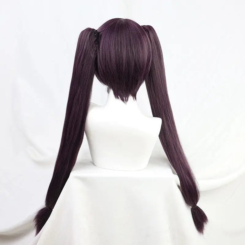 Mona Purple Long Ponytail Straight Cosplay Wig MK15346