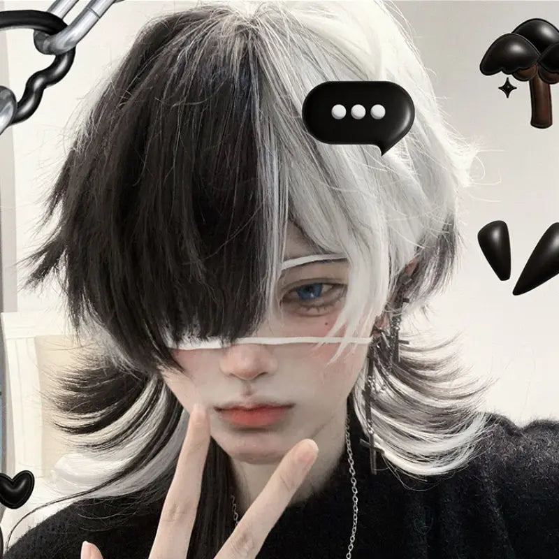 Kawaii Aesthetic Y2K Cute Fairy Monochrome Ouji Wig ON1466 spreepickyshop