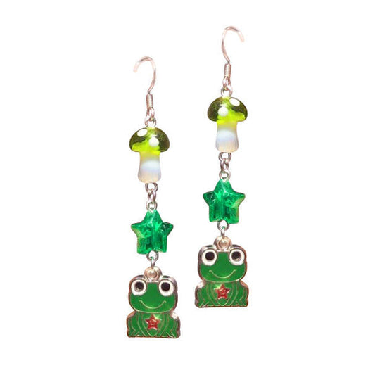 Mushroom and Frog Earrings