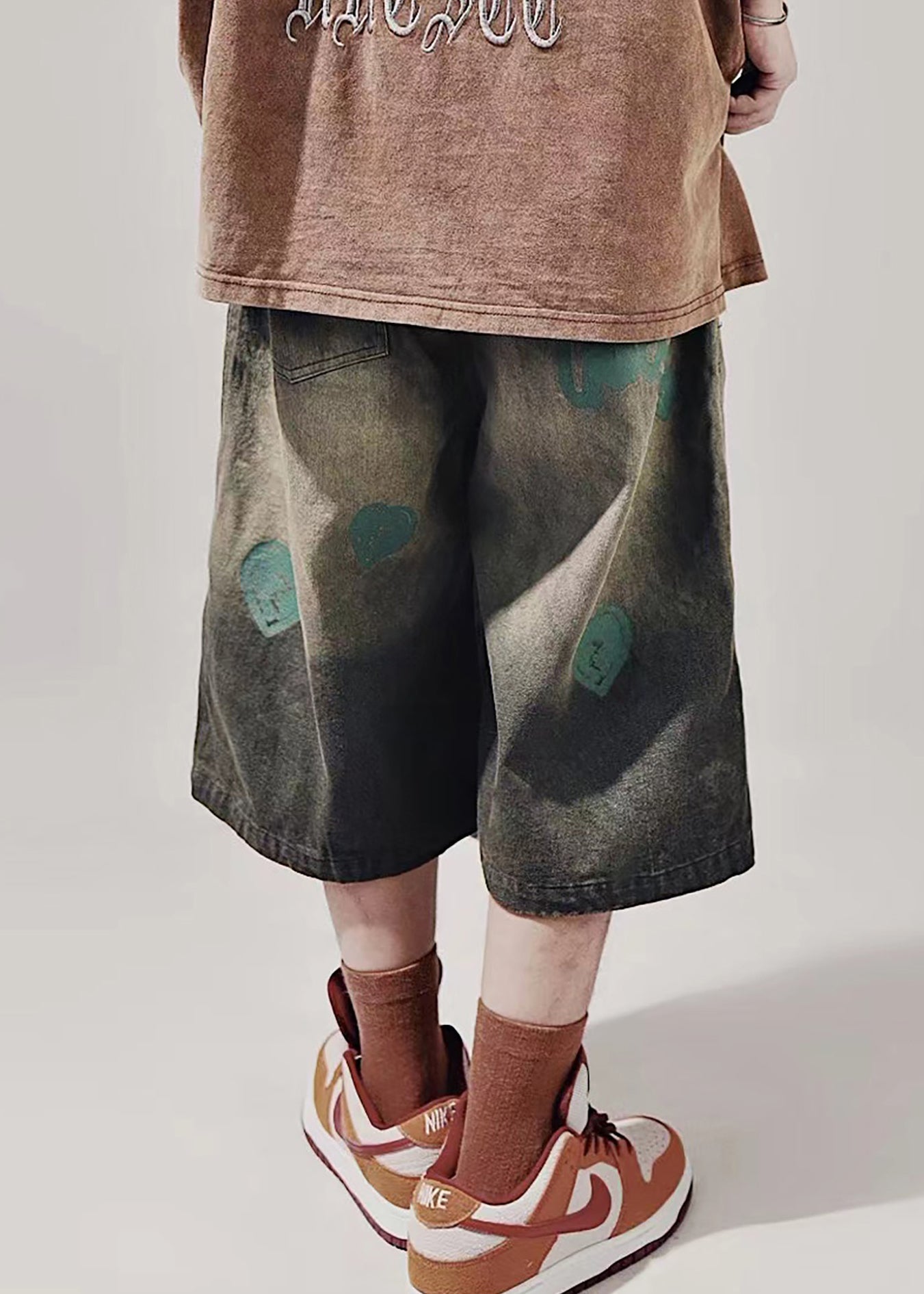 Mens Elastic Print Waist Summer Up Shorts Blue Lace New