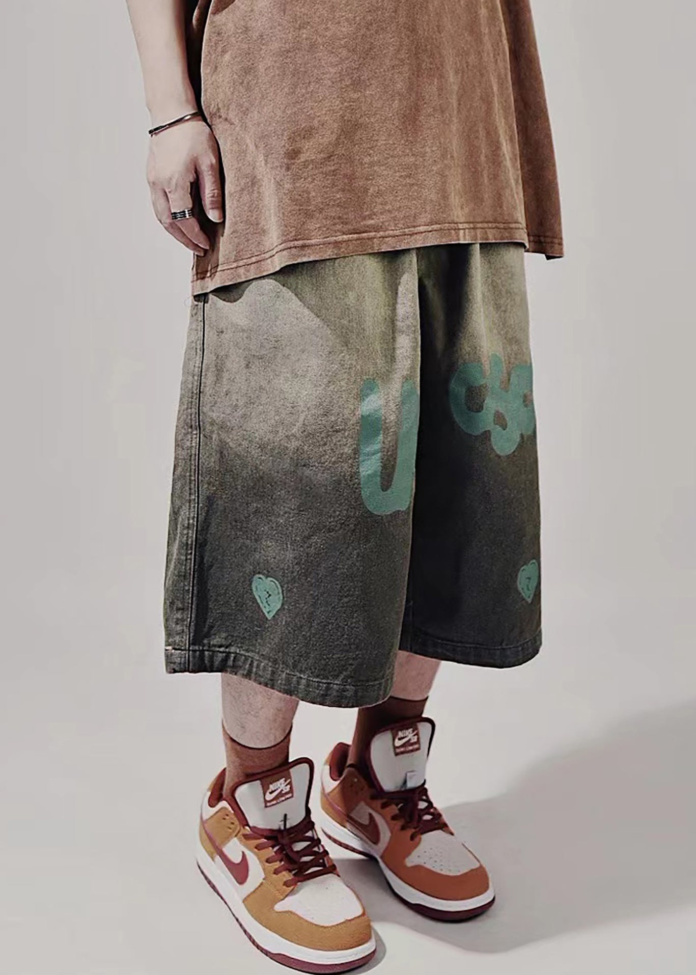 Mens Elastic Print Waist Summer Up Shorts Blue Lace New