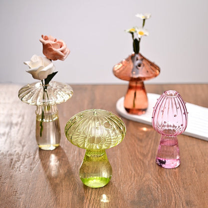 Charming Mushroom Glass Vase