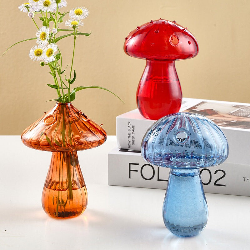 Charming Mushroom Glass Vase