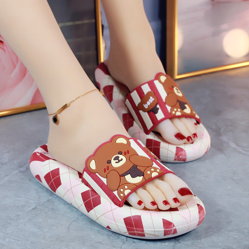 Green Blue Red Lovely Bear Sandals ON888 MK Kawaii Store