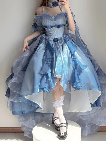 Kawaii Sea Blue Jellyfish Lovely Lolita Dress ON821