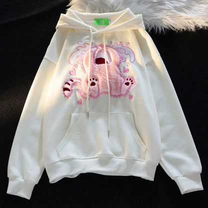 Kawaii Cat Embroidery Sweater Hooded