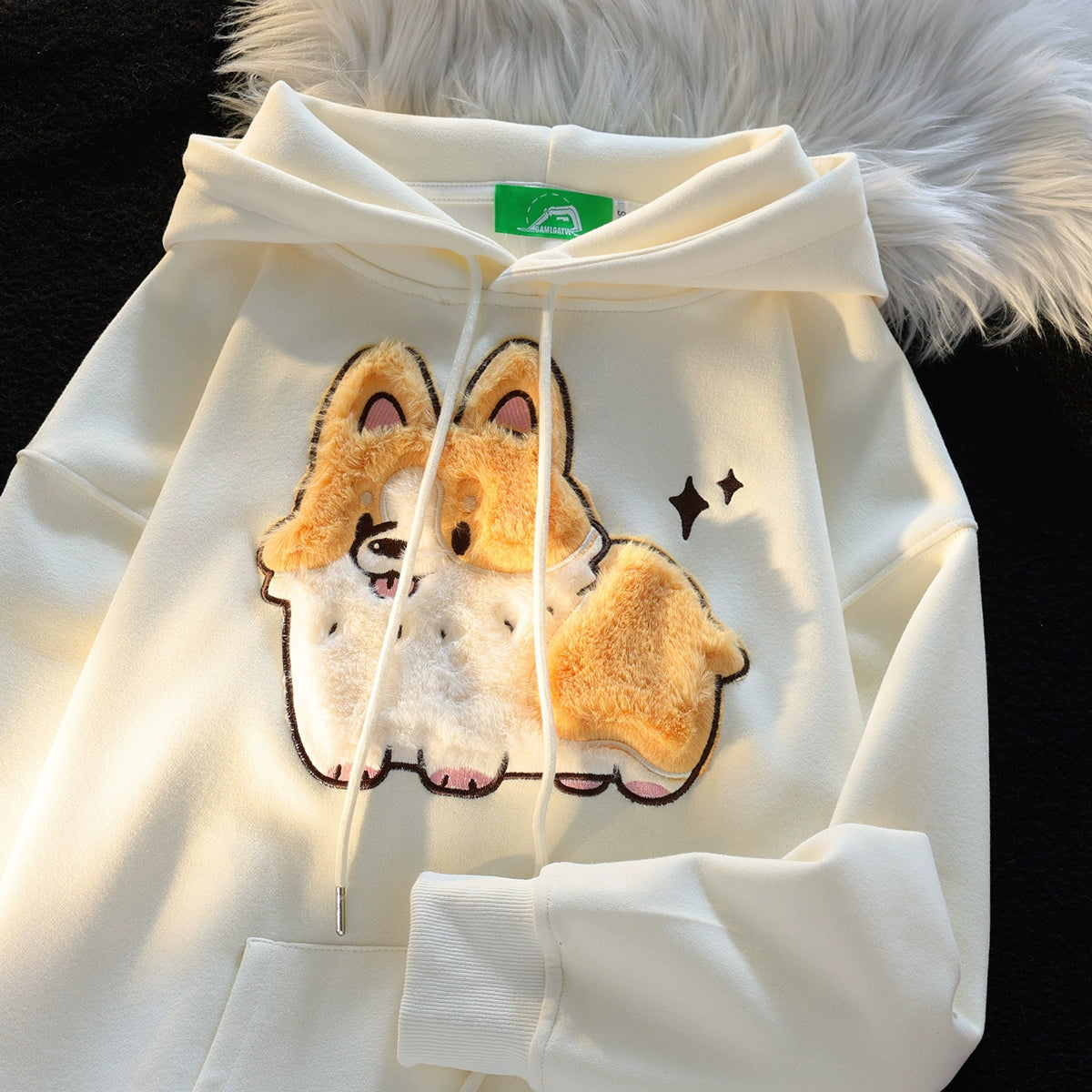 Kawaii Cat Embroidery Sweater Hooded