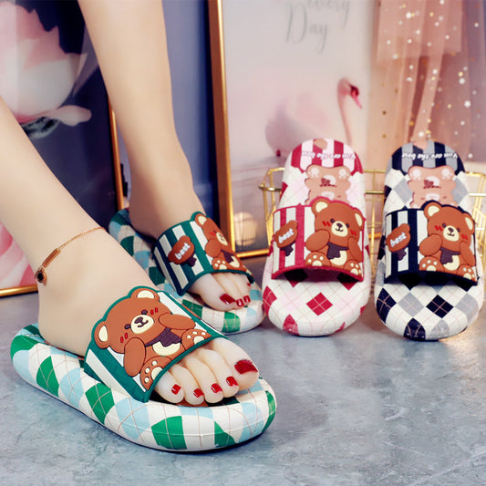 Green Blue Red Lovely Bear Sandals ON888 MK Kawaii Store