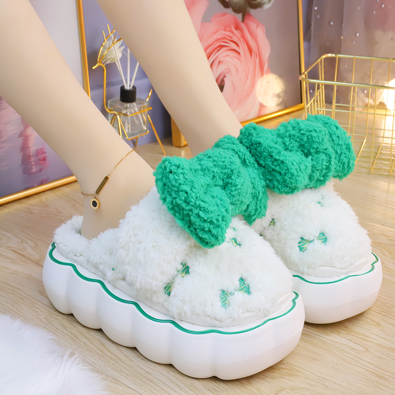 Fluffy Soft Girl Pastel Bows Slippers ON895