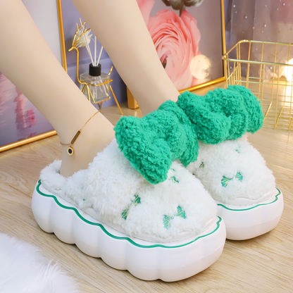 Fluffy Soft Girl Pastel Bows Slippers ON895 MK Kawaii Store