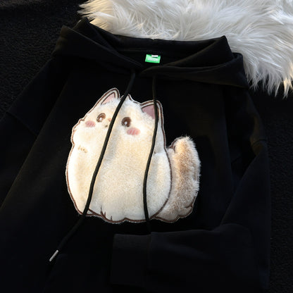 Kawaii Cat Embroidery Sweater Hooded