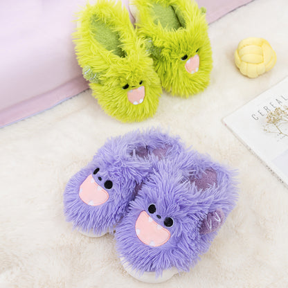 Purple Green Kawaii Monsters Slippers MK Kawaii Store