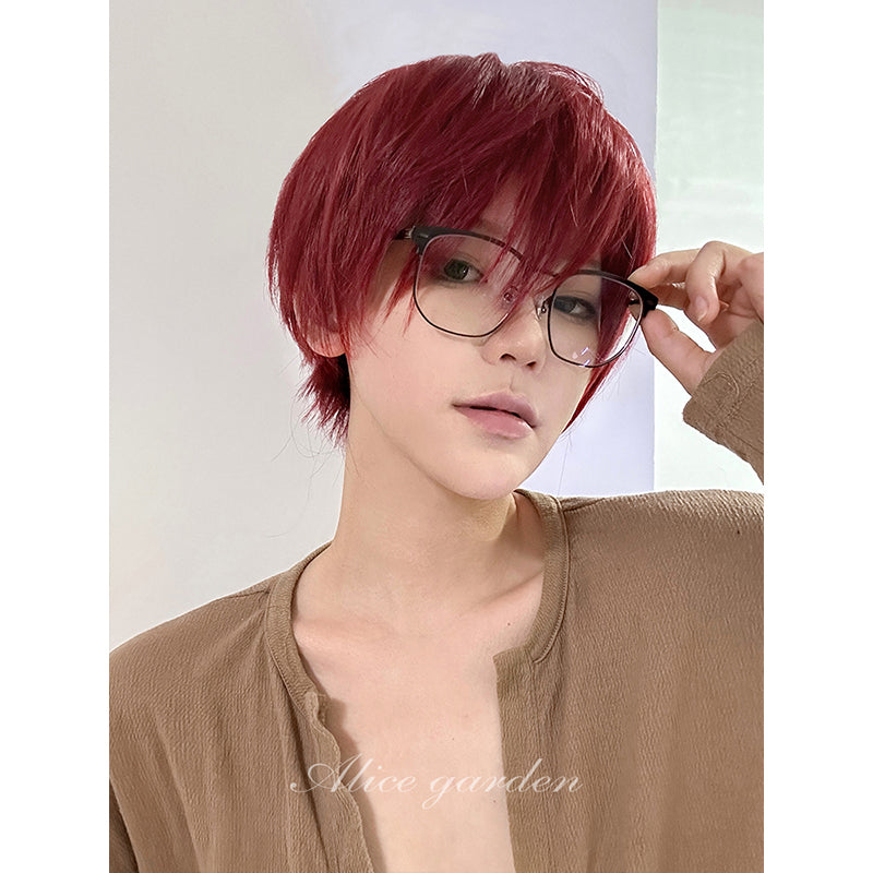 Casual Series Short Red Ikemen Wig ON985 MK Kawaii Store