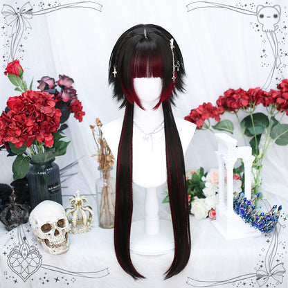 Harajuku Series Short Wig Long Braids Red Blue ON989 MK Kawaii Store