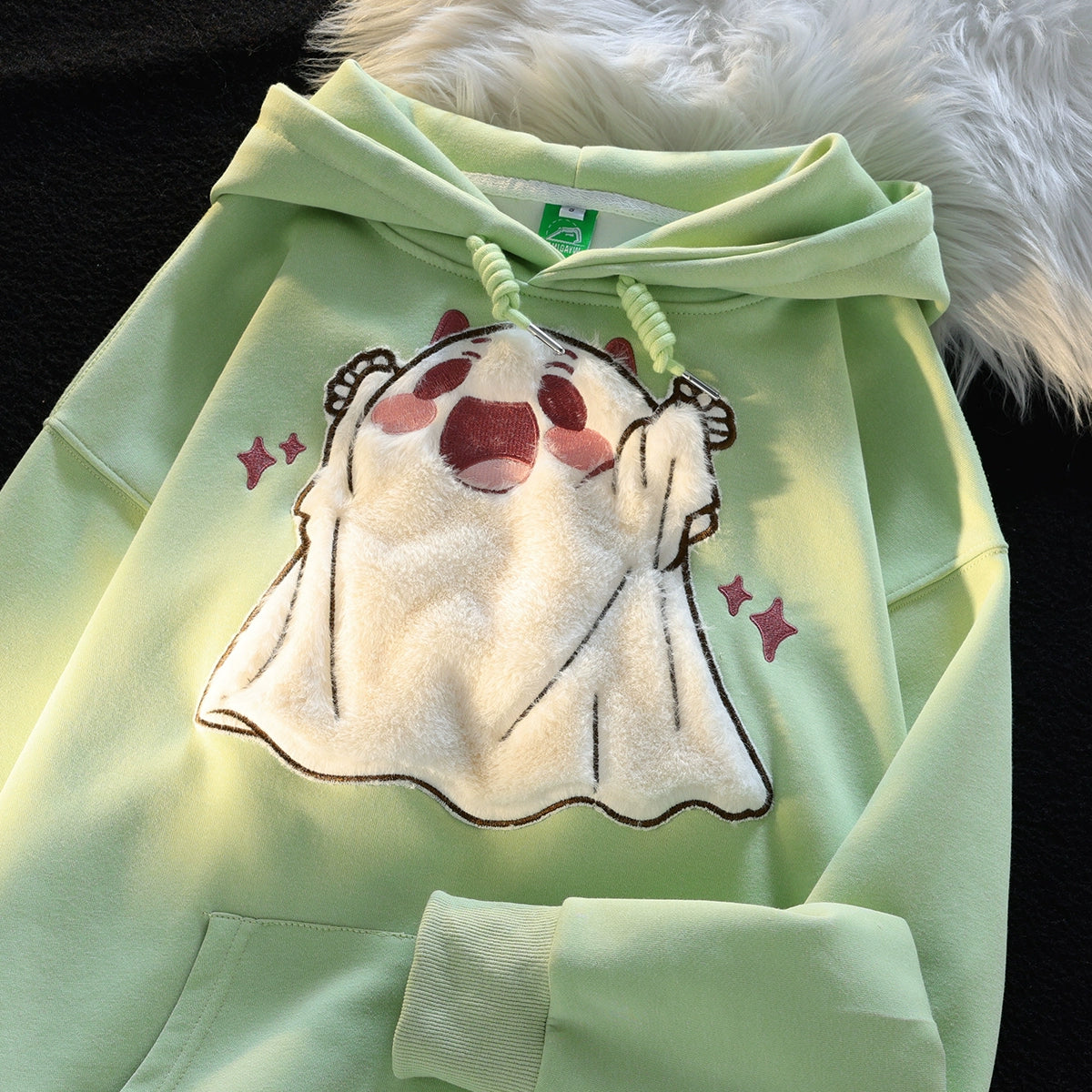 Kawaii Cat Embroidery Sweater Hooded