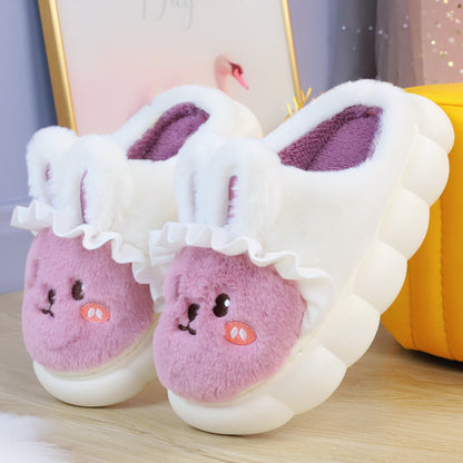 4 Colors Cute Fluffy Bunny Home Wear Slippers ON884 MK Kawaii Store