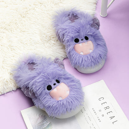 Purple Green Kawaii Monsters Slippers MK Kawaii Store