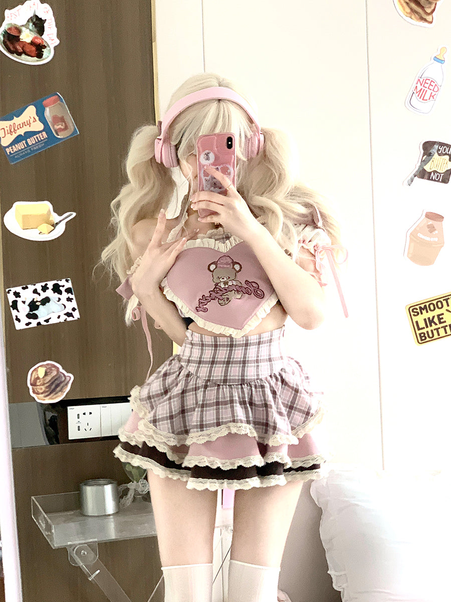 Kawaii Pastel Sweet Girl Bear Outfit ON934