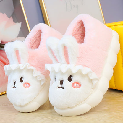 4 Colors Cute Fluffy Bunny Home Wear Slippers ON884 MK Kawaii Store