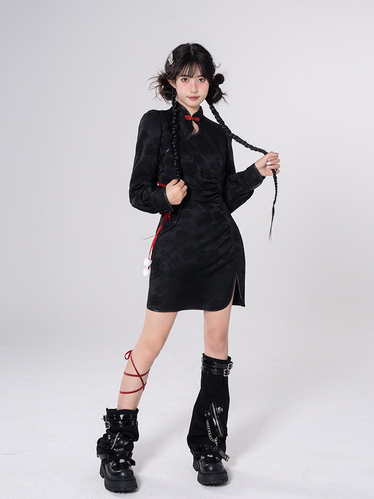 Sweet Black Red Fluffy Dragon Outfit ON814