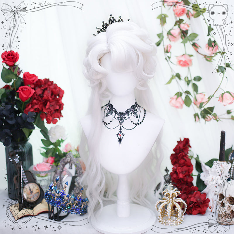 Princess Series Elf Queen Pure White Lolita Wig ON990 MK Kawaii Store