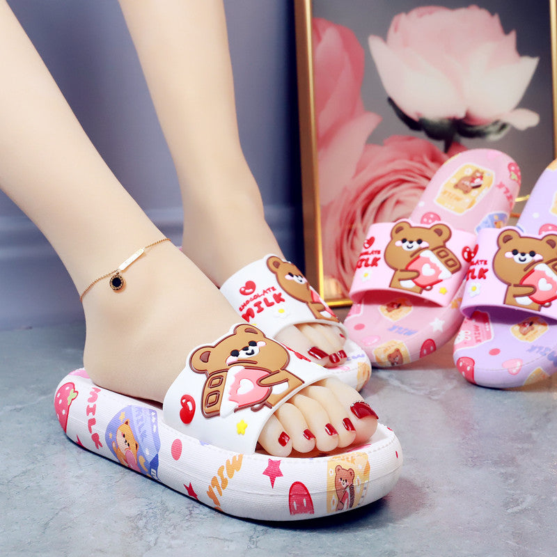 6 Colors Sweet Bear Sandals Home Wear Slippers ON876 MK Kawaii Store