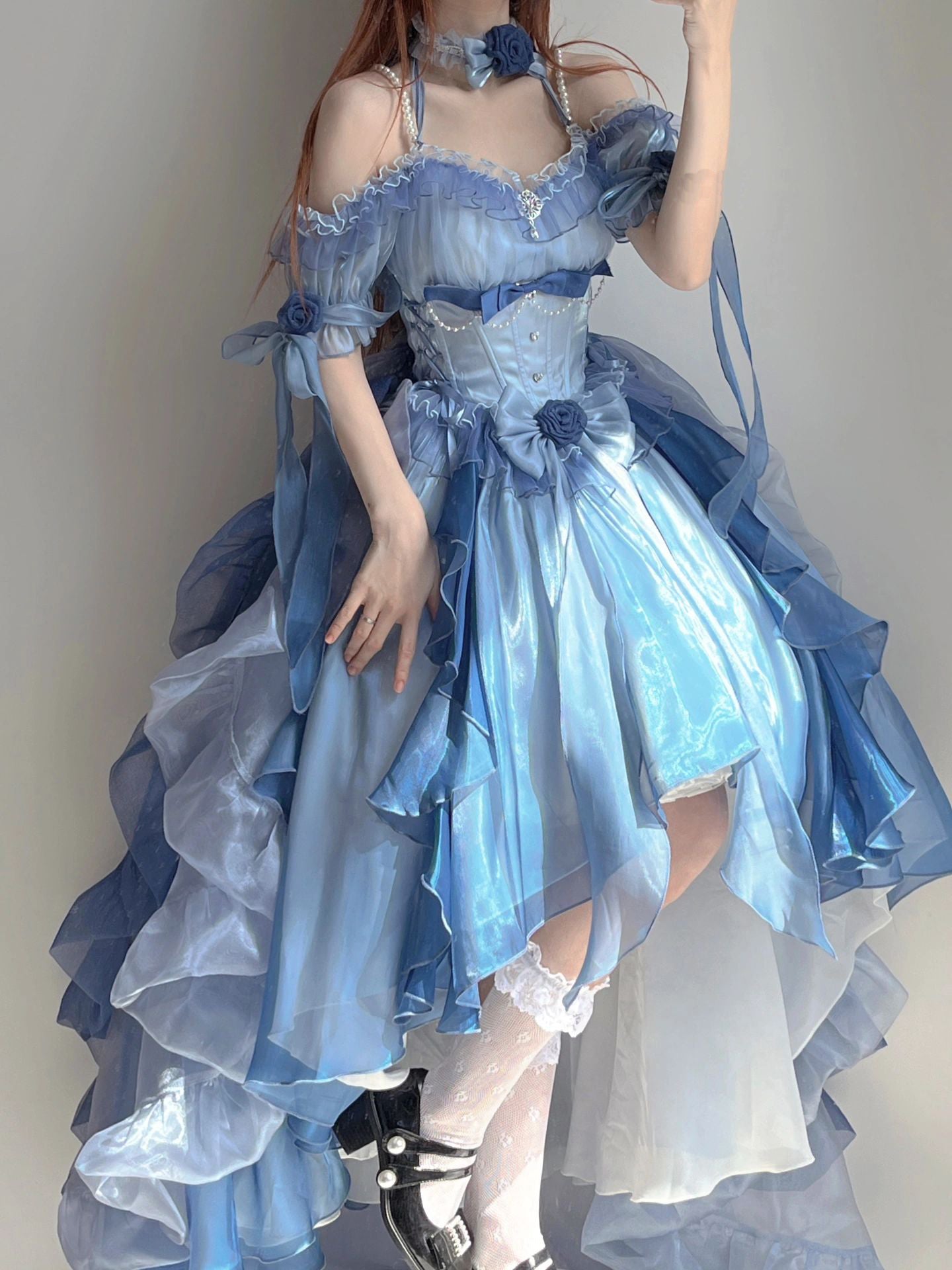Kawaii Sea Blue Jellyfish Lovely Lolita Dress ON821 ONI