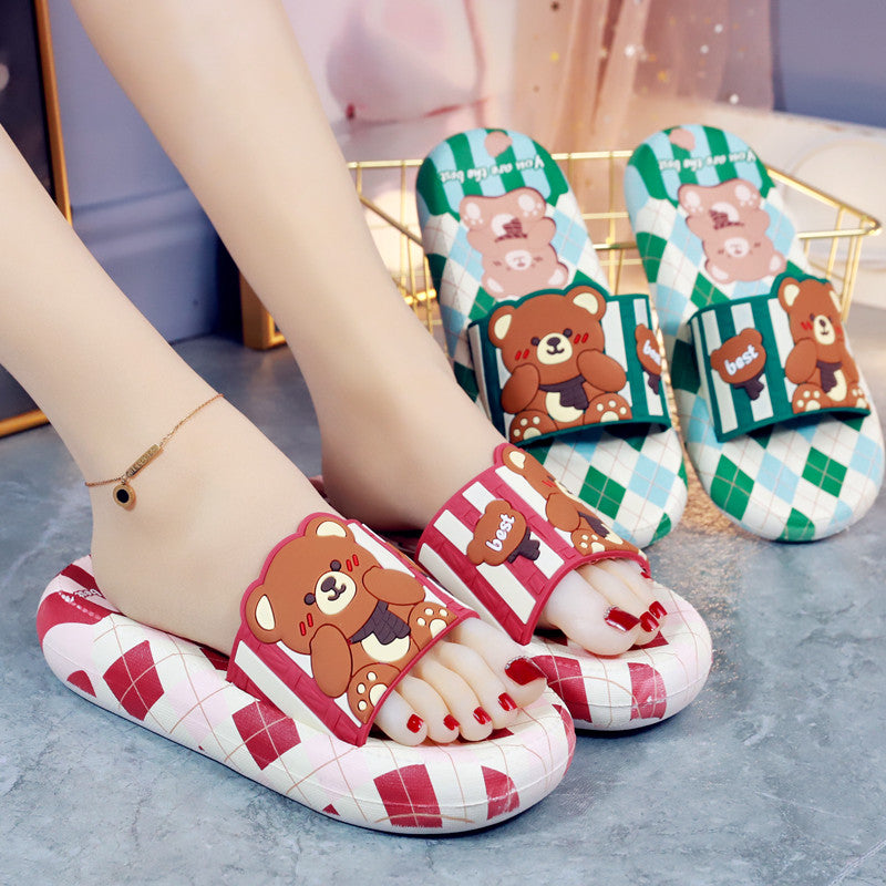 Green Blue Red Lovely Bear Sandals ON888 MK Kawaii Store