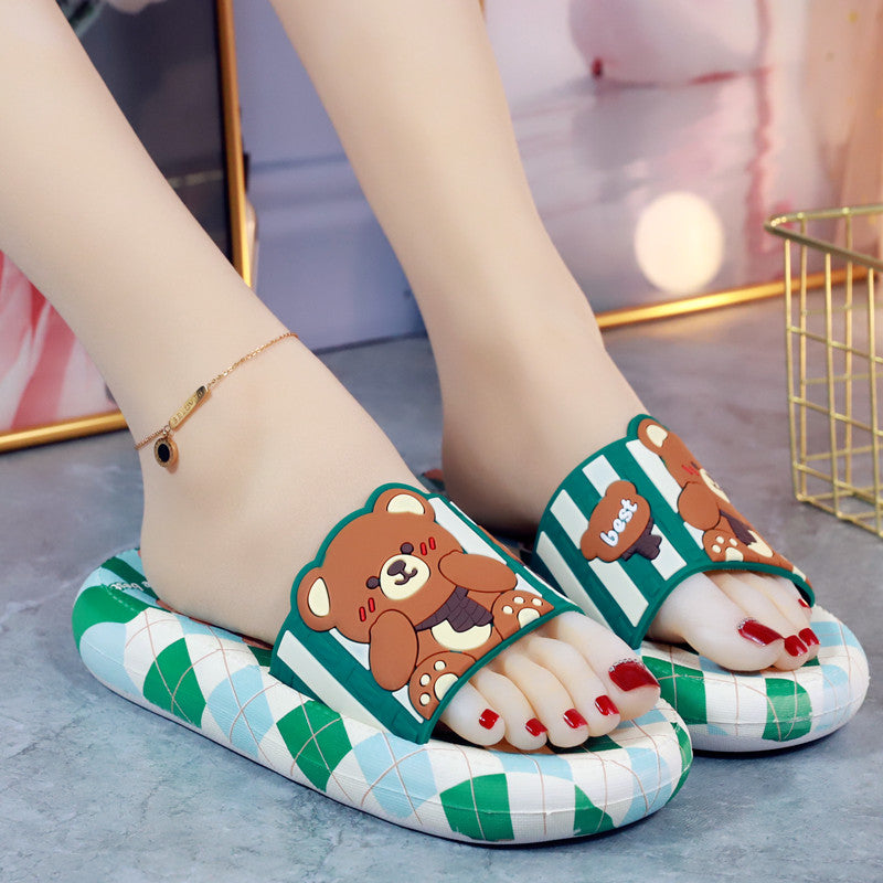 Green Blue Red Lovely Bear Sandals ON888 MK Kawaii Store