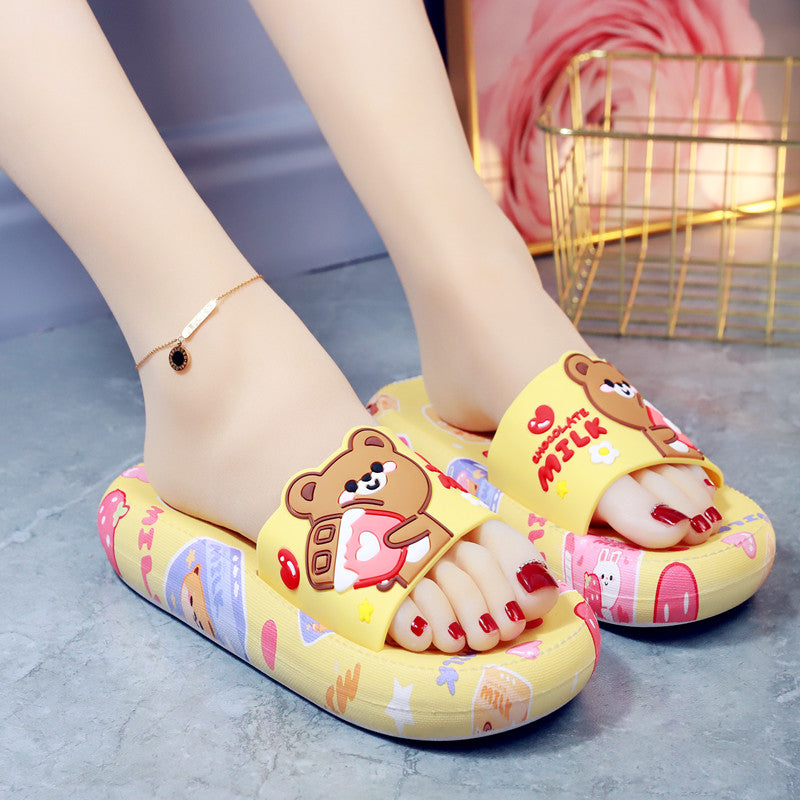 6 Colors Sweet Bear Sandals Home Wear Slippers ON876